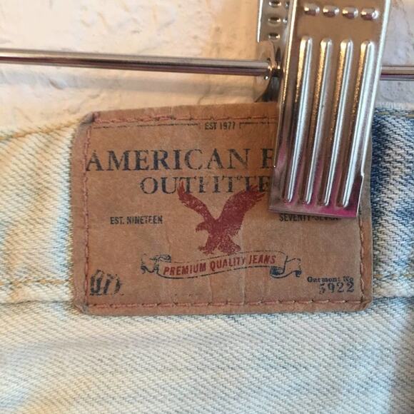 Vintage 2 Long Hipster Fit American Eagle hand tie dyed denim shorts low rise - Picture 8 of 8